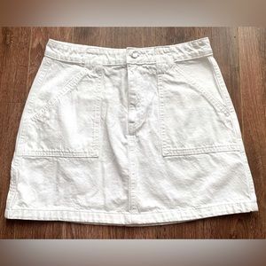 demin co. white jean mini skirt, size 8